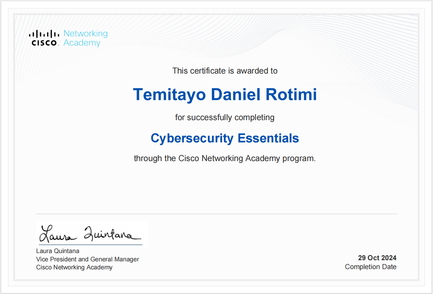 Certificate 1
